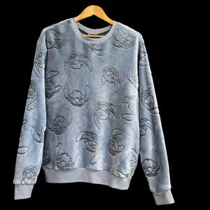 Disney Lilo & Stitch Pullover Blue Super Soft Cozy Sweatshirt Youth Size XL #191